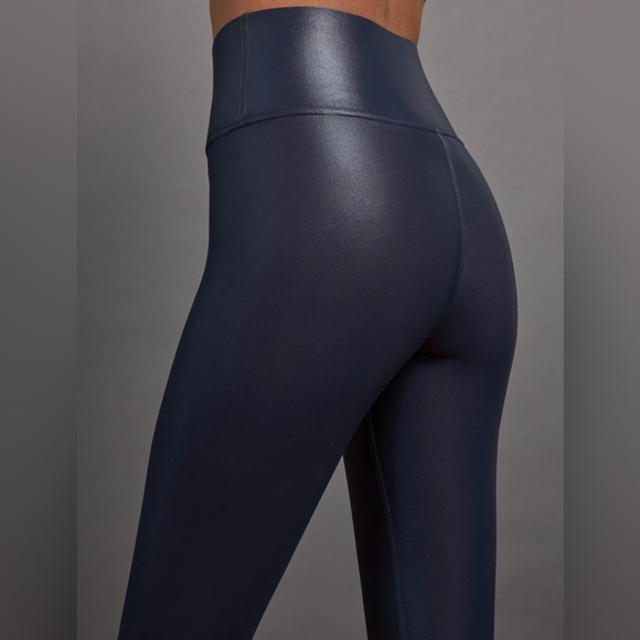 CARBON38 High Rise 7/8 Legging in Takara Shine navy blue leggings small - Picture 4 of 9